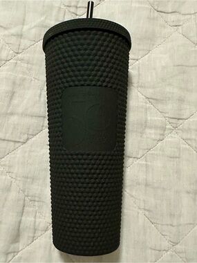Walt Disney World Starbucks Matte Black Studded Travel Tumbler with Straw